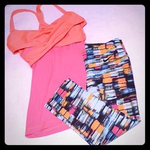 Nike Dri Fit 3/4 Length Exercise Leggings